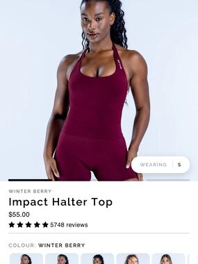DFYNE Impact Halter Top - Winter Berry